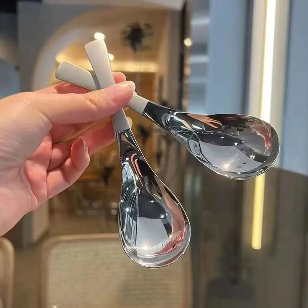 Stainless Steel Spoon Soup Spoon Korean Steel Thickening Long Soup Pot Ladle Hot Handle For Home Hotel Kitchen