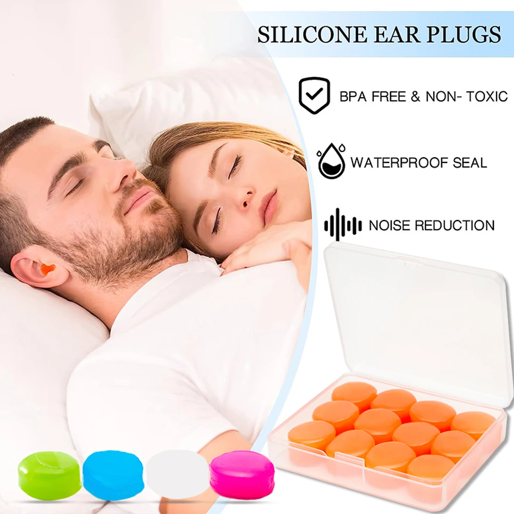 MoldableEarplugsSiliconeWaxEarplugsAntiNoiseSleepingSwimming