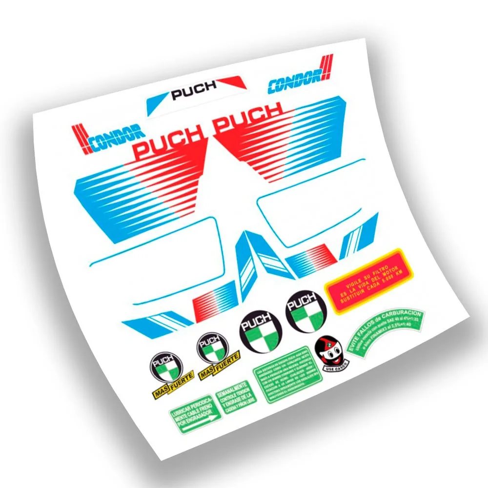 Set Di Adesivi Compatibili Puch Condor 3 White Model 2