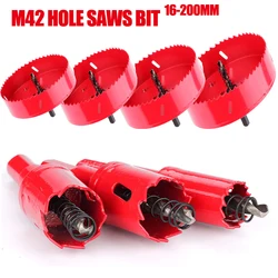 16-200mm M42 HSS Steel Drilling Hole Saw Drill Bit Cutter Bi-Metal for Aluminum Iron Stainless Steel DIY Wood Cutter Drill Bits