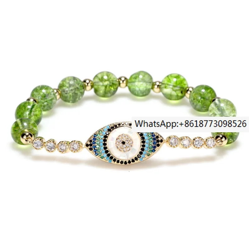 european-and-american-fashion-temperament-olivine-zircon-bracelet-alloy-eye-set-diamond-bracelet-hot-selling-jewelry