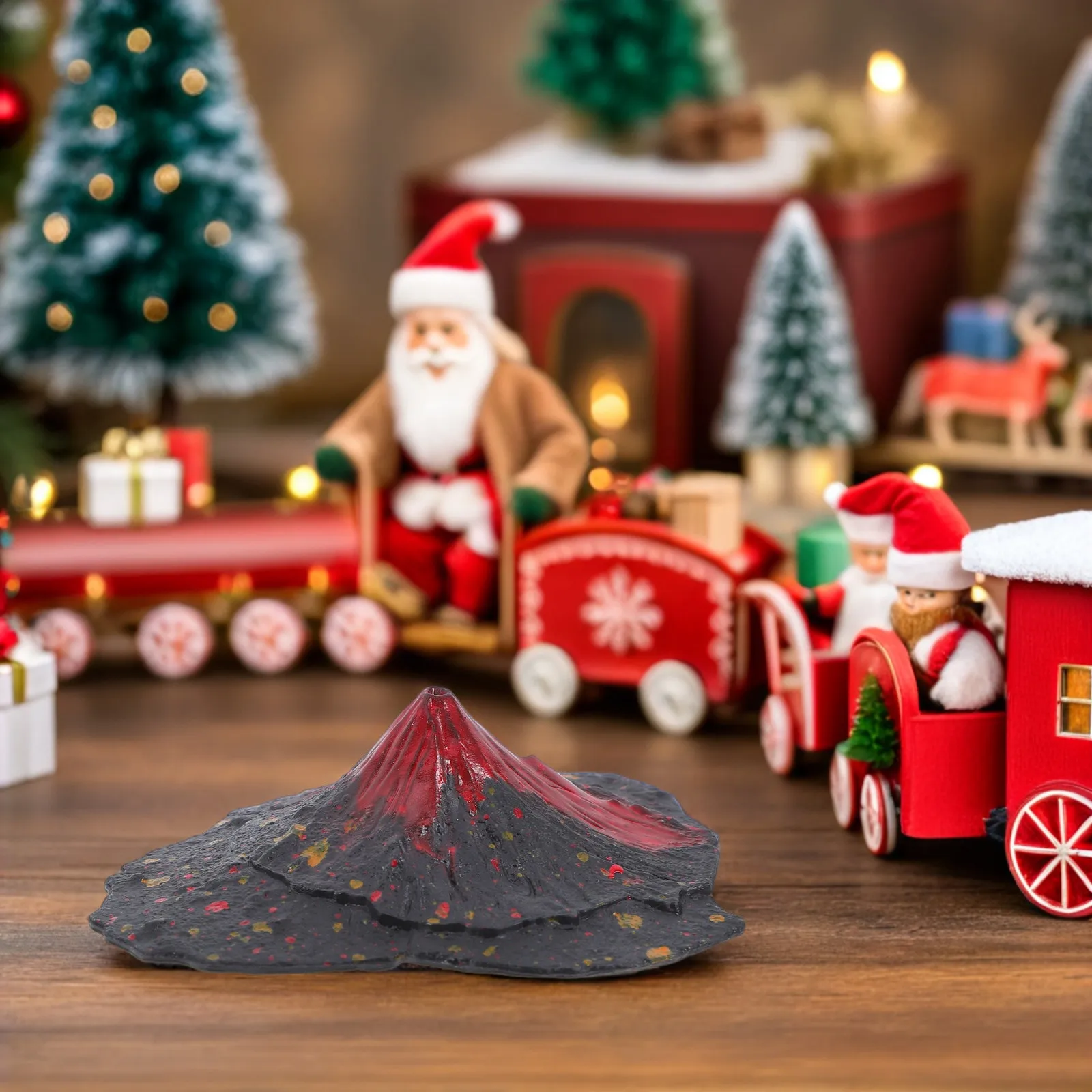 16pcs 미니 화산 3.5Cm 플라스틱 시뮬레이션 화산 동상 지리 교육 과학 실험 마이크로 풍경 장식