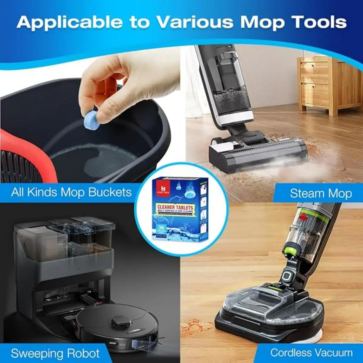 Cleaning Tablets For Swiffer Power Mop,Used For Stain Remove/Dirt Cleaning-especially for Kitchen and Bathroom