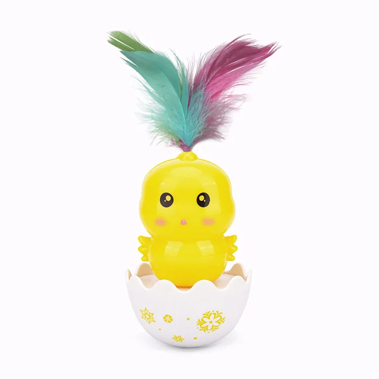 Tumbler Swing Toy For Cats Funny Cat Scratching Ball Colored Feather Sounding Toy Kitten Interactive Chasing Toy Cat Accessories