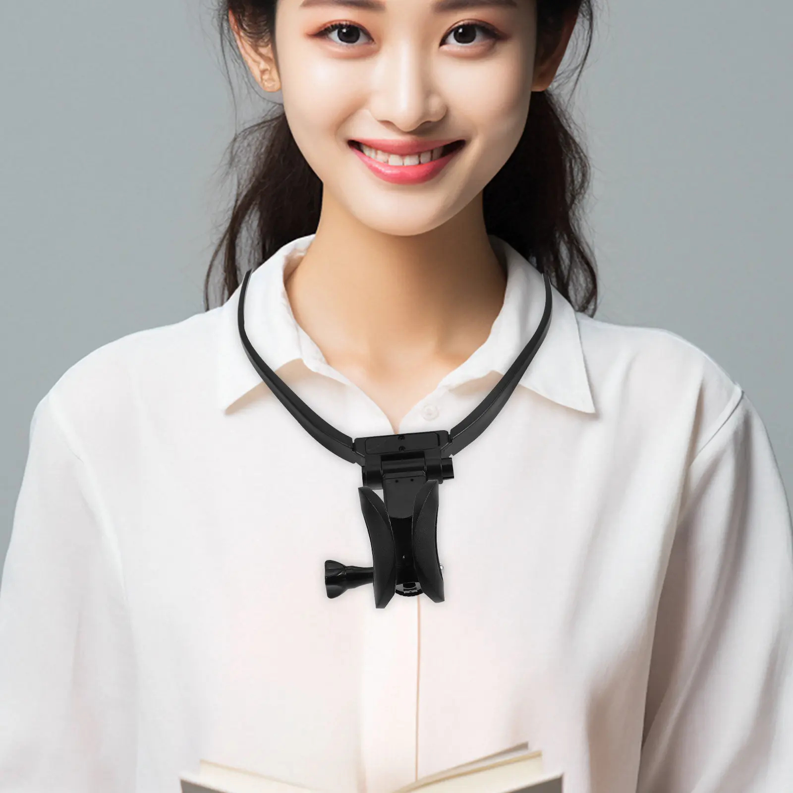 조절 가능한 목걸이형 마이크 홀더, 안정적인 마이크 거치대, 야외 스트리밍을 진행하는 음악가 및 가수를 위한 핸즈프리 마이크