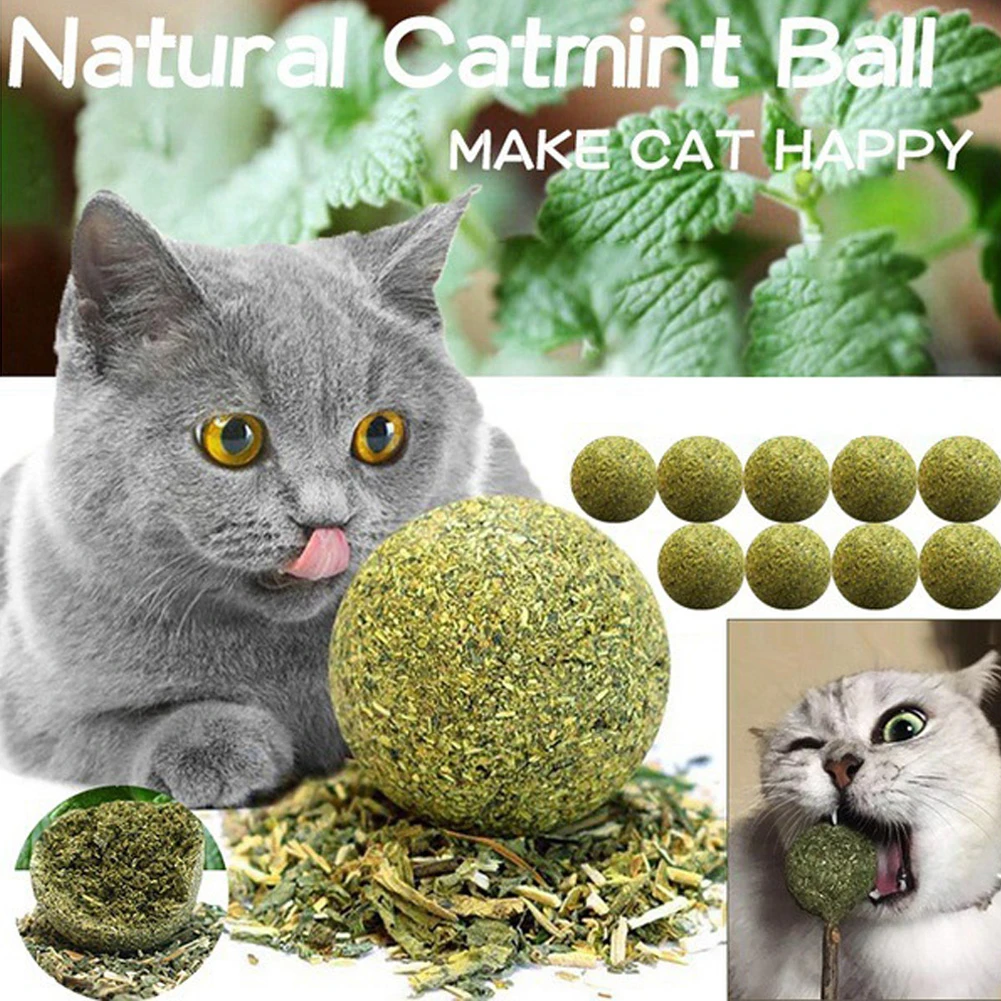 Pet Catnip Toys Edible Catnip Ball Safety Healthy Cat Mint Cats Home