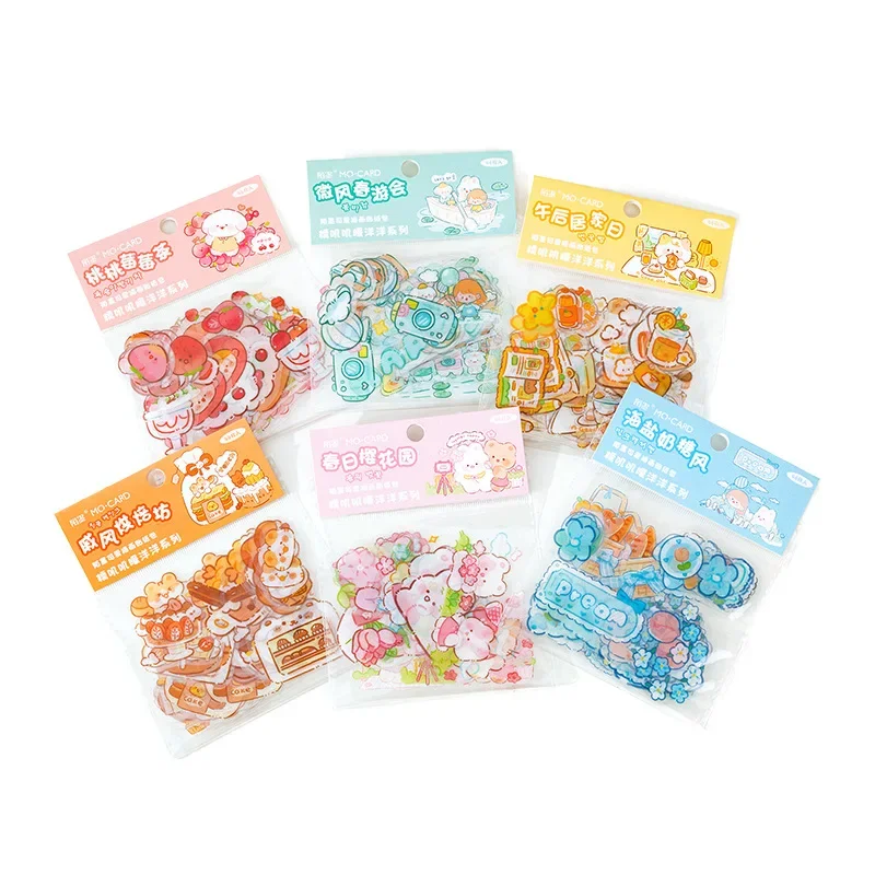 46 teile/paket Haustier flauschig rosa Hase Kätzchen Welpe Schweinchen niedlich DIY dekorative Materialien kawaii Briefpapier Aufkleber Tasche