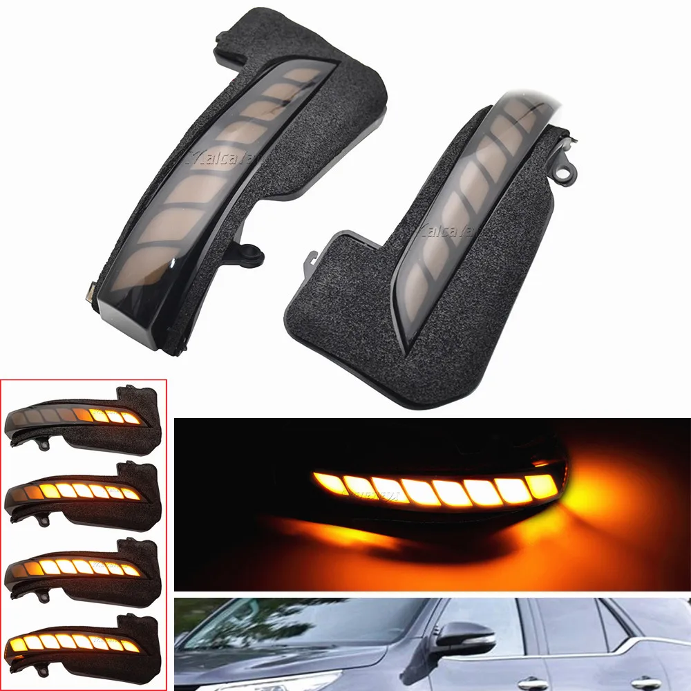 

2PCS For Toyota Hilux Fortuner Innova SW4 LED Dynamic Side Mirror Blinker Lights Sequential Flowing Turn Signal Lamps Error Free