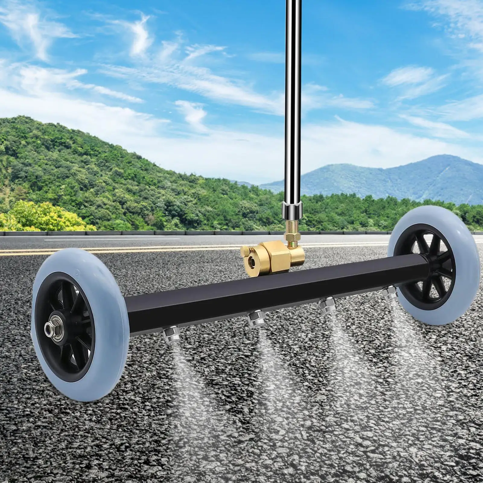 언더캐리지 압력 세척기 16인치 4000 PSI 표면 세척기 부착물(2개 연장봉 포함) 트럭, 자동차 프레임, 진입로용