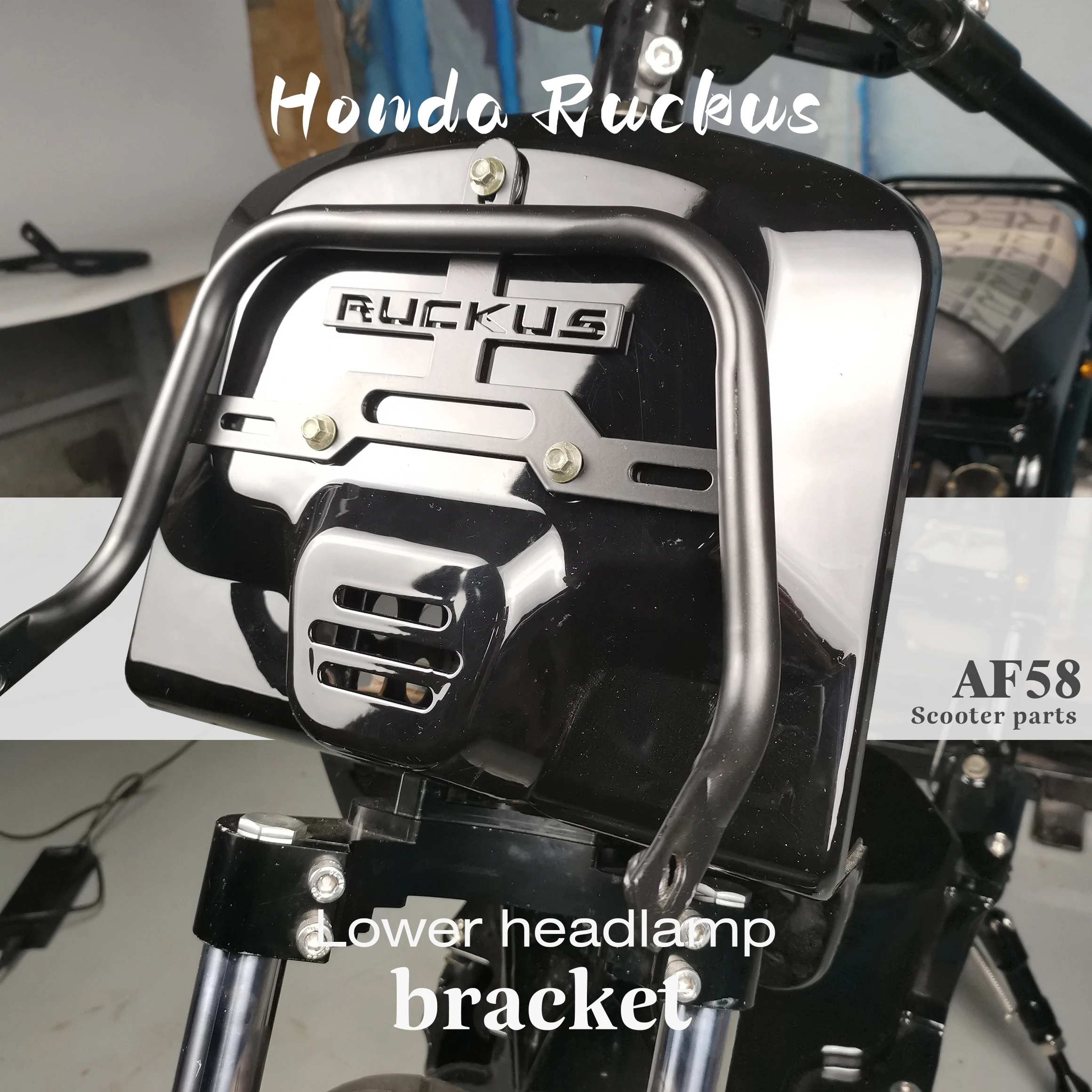 Lowered Headlight Brackets Low Down Headlamp Shelf Honda Ruckus Zoomer AF58 Maddog GY6 Chuckus Hunter Scooter Parts JDM USDM