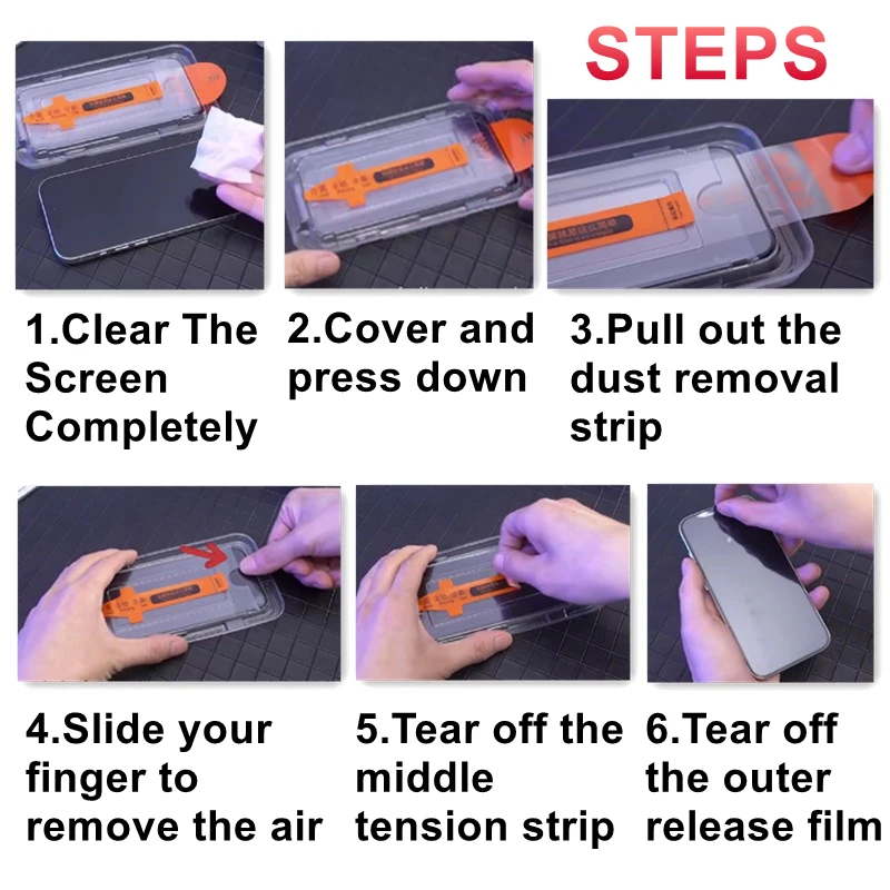 Premium Dust-Free Tempered Glass Screen Protector - One-Click Easy Install