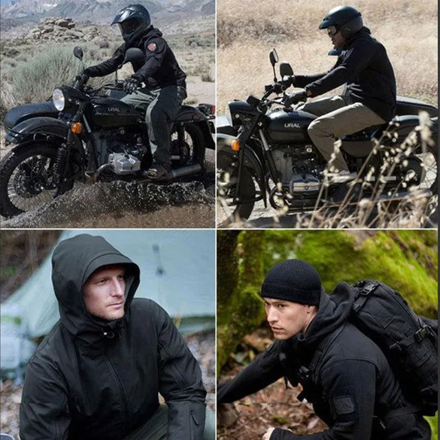 Outdoor Shark Skin Warmth Jackets Pants Set Men Tactical Camo Autumn Winter Thickened Coat Soft Shell Large Size Jacket 6