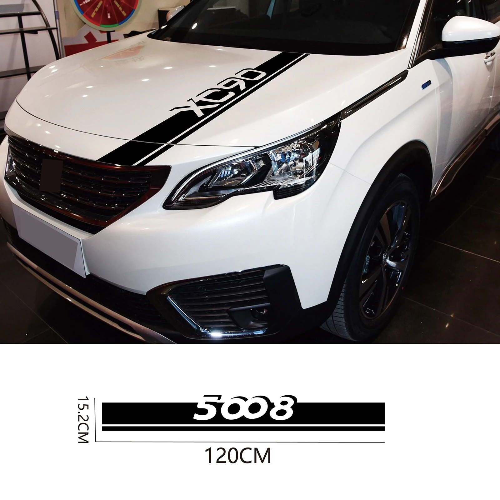 

Car Bonnet Hood Sticker Accessories Vinyl Film Decal For Peugeot 107 206 208 306 307 408 508 2008 3008 5008