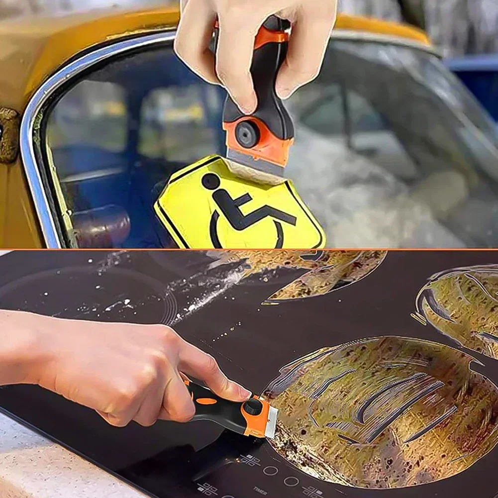 Squeegee Clean Glasses Scraper Tool Window Cleaning Car Wrap Glass Ceramic Glue De-icing Kitchen Household Window Ice 4