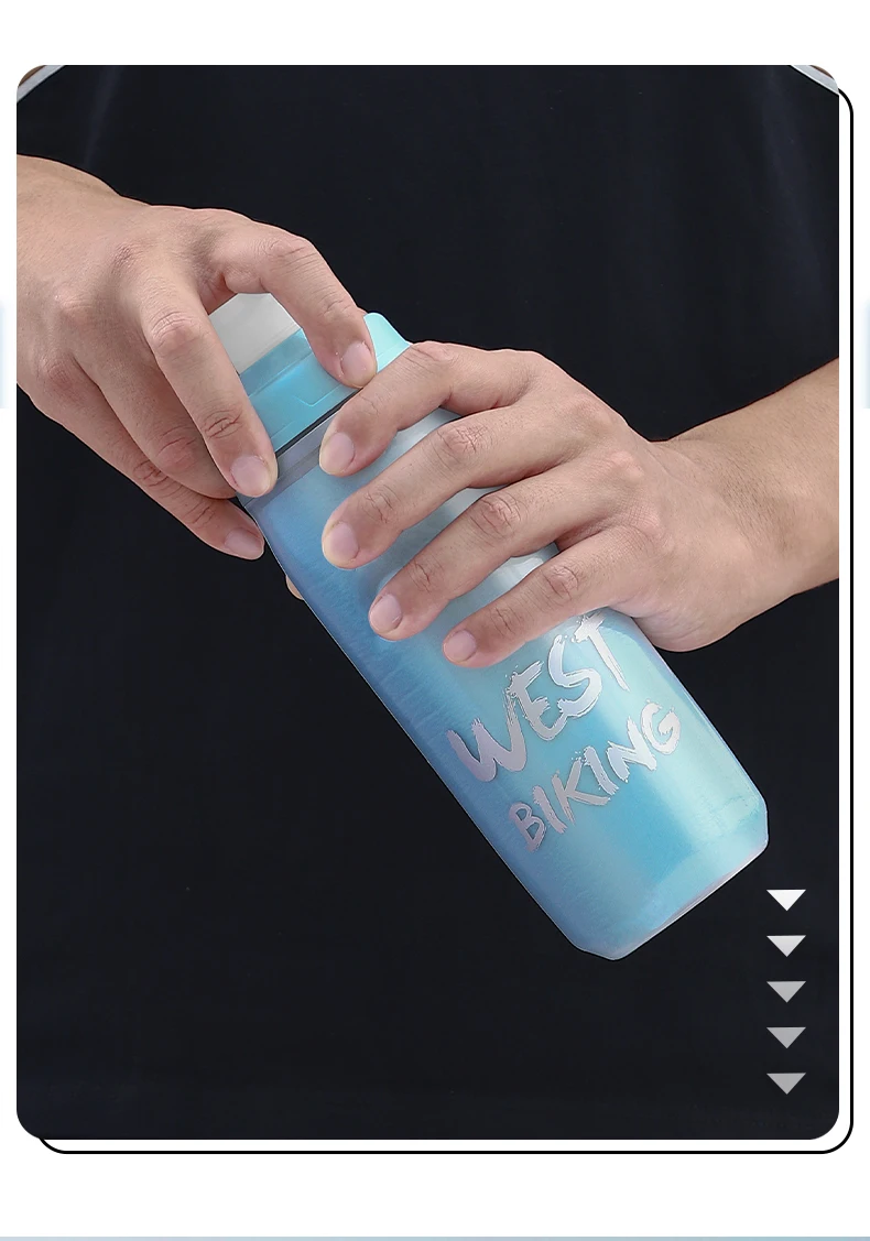 WEST BIKING 3-lagige, kälteisolierte Fahrrad-Trinkflasche 620 ml, tragbare MTB- und Rennrad-Flasche, wärme- und kältegeschützt, Fitnessflasche – Detail 23