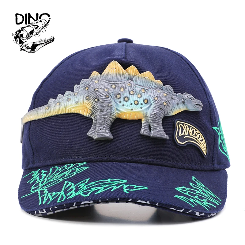 DINO 3D Dinosaur 3-10Y Boys Girls Kids Hats Sports Baseball Cap Adjustable Cotton Breathable 2023 New Children Outdoor Sun Hats 1