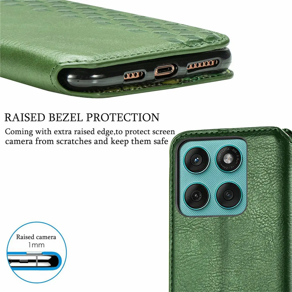Leather Flip Case Card Wallet with Stand and Magnetic Closure