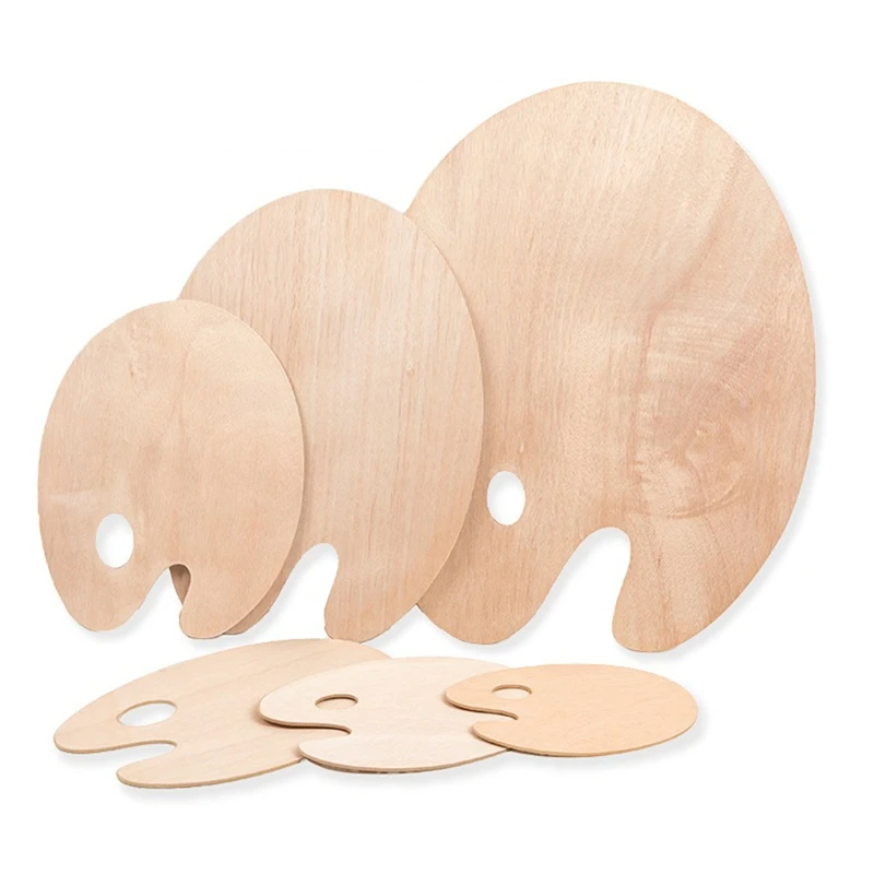 Wood Palette Wooden Oval Painting Palette With Thumb Hole
