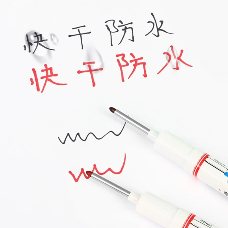 12 Pieces Oil-based Marker Pen 20mm Deep Hole Marker Pen Long Nose Quick-drying Oil-based J60A