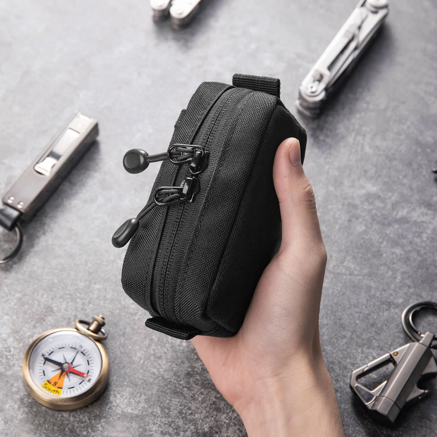 전술 EDC 정리 가방, 내구성 있는 옥스포드 원단 기어 파우치, 아웃도어, 하이킹, 여행 및 일상 휴대를 위한 포켓 디자인