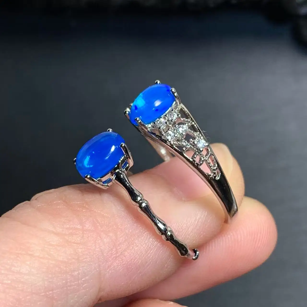 MM Natural Opal Ring Adjustable Female Ring Jewelry for Women Gift Wholesale High Quality Vintage Fine