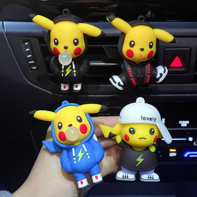 Pokemon Pikachu Car Perfume Aromatherapy Pokemon Figures Toys Car Air Conditioning Air Outlet Cute Car Interior Decoration Aliexpress