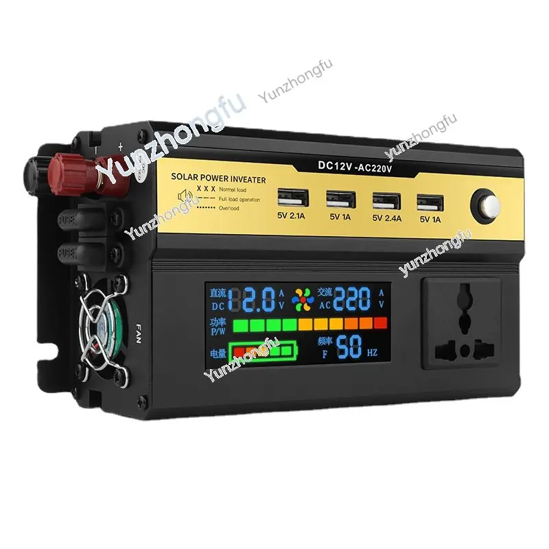 

Автомобильный инвертор, 1000 Вт, 2000 Вт, 12 В до 110 В, дисплей аккумулятора 0 В, умный дисплей