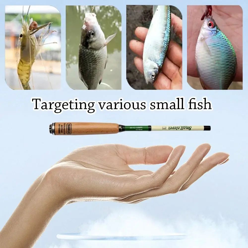 1.2M 1.5M 1.8M Fishing Rod Shrinkage 23cm Ultra-Short Pocket Mini Rod Super Light Hard Carbon Travel Fishing Gear Fishing