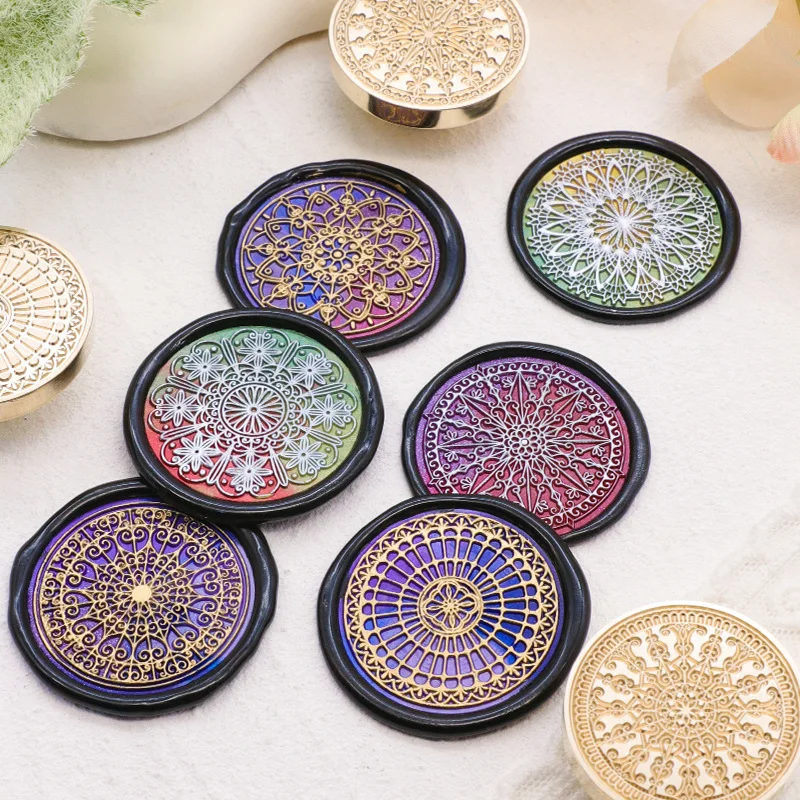 

Flowers Window Wax Sealing Stamps Brass Embossed Stamp Scrapbooking Greeting Cards Making Craft Supplies Wedding Invitation Deco
