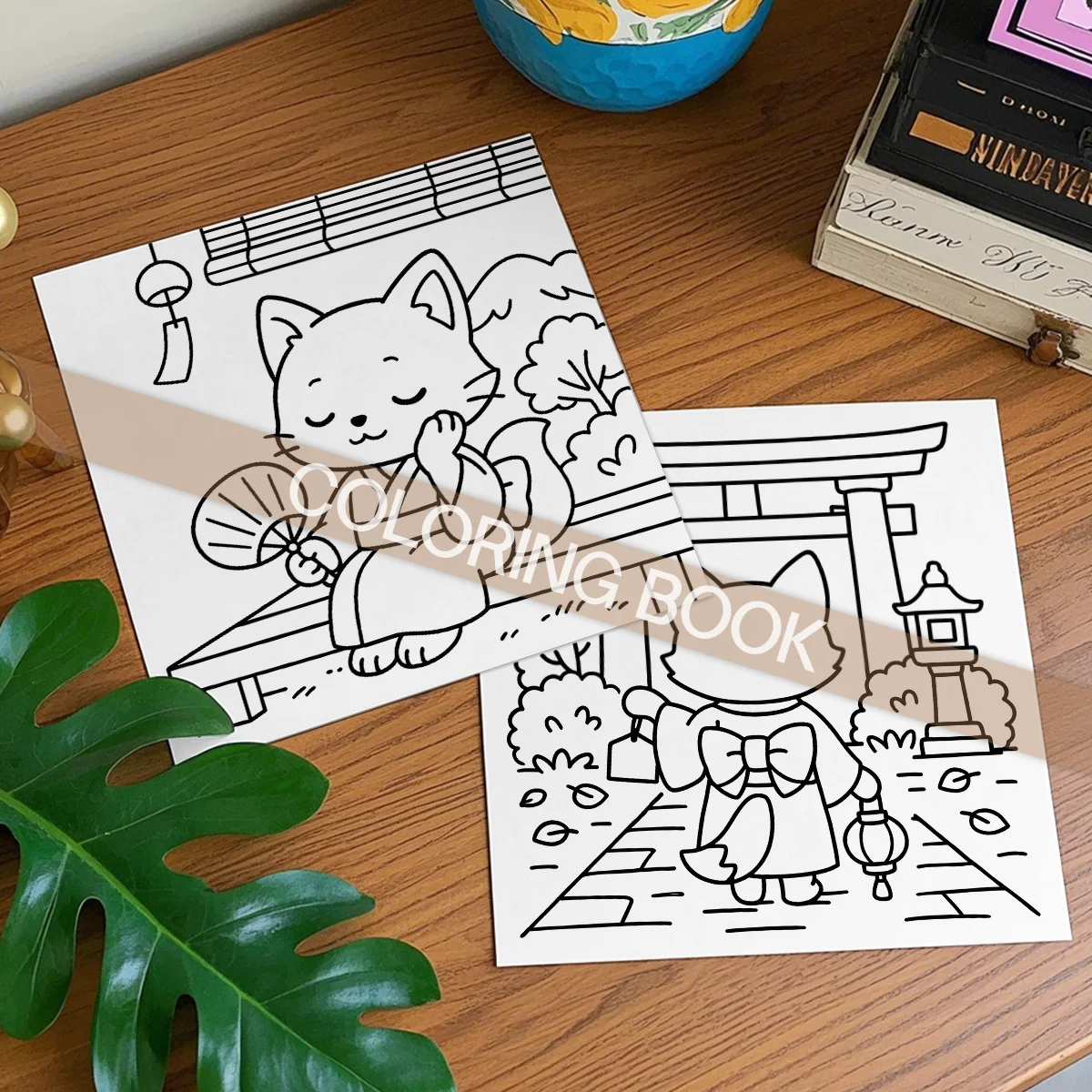  Gemütliches Malbuch mit japanischem Thema für Erwachsene, Graffiti-Malbuch, Malbücher, Malbuch zur Stresslinderung, ideales Geburtstagsgeschenk – Detail 4