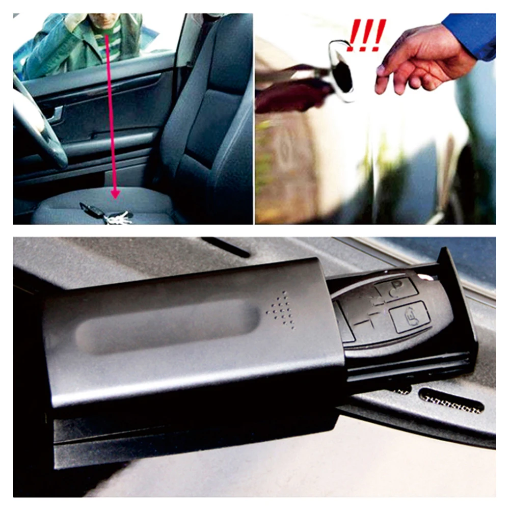 1pcs Key Box Safe Storage Secret Stash Magnetic Portable Hidden Car Keys  Holder for Car Truck Home Office Travel Outdoor Black