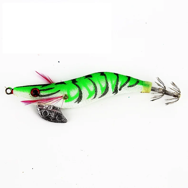 Luminous Fishing Lure for Yamashit, Octopus, Squid Jig, Wood Shrimp Bait, Cuttlefish Jigs, Spinner Bait, 2.5 #, 3.0 #,1Pc 4