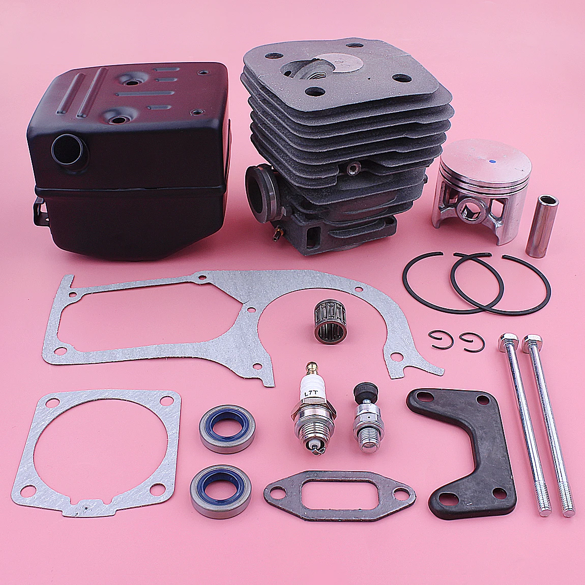 58mm Engine Motor Cylinder Piston Ported Muffler Kit For Husqvarna 395 395XP Gasket Oil Seal Chainsaw Garden Tool Parts 3