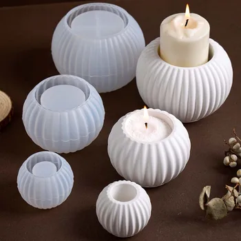 Striped Candle Cup Mold 1