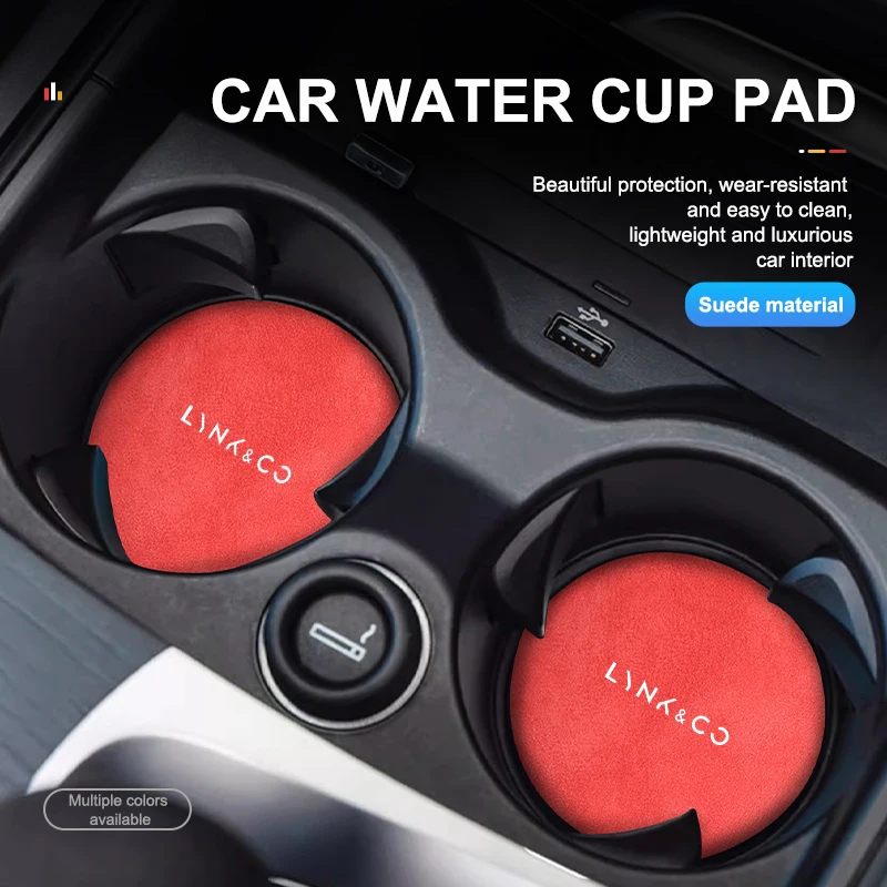 2pcs Car Cup Coaster Non Slip Pad Parts for LYNK&CO 01 Phev 02 03+ 05 06 09 PHEV 09 MHEV cup holder coasters car coaster pads