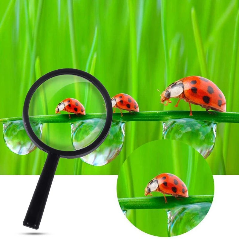 Magnifying Glass 8 Pcs Kids Plastic Handheld Mini Portable Magnifier Toys For Explorer