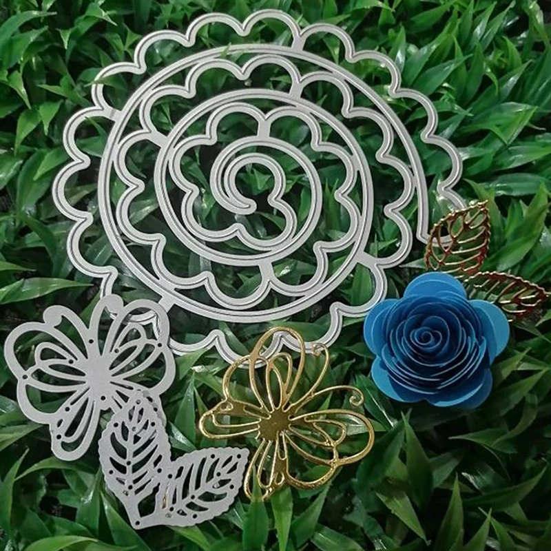 

New Large spiral flower metal cutting die mould scrapbook decoration embossed photo album decoration card making DIY handicrafts