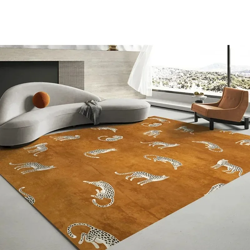 Light Luxury Leopard Living Room Carpet Large Area Home Decoration Coffee Tables Plush Mat Fashion Bedroom Rug ковер Tapis 러그 2