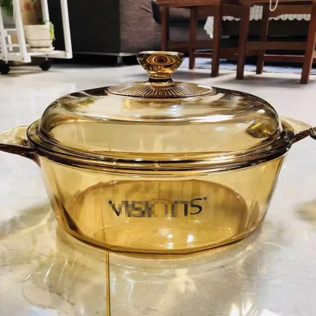 Visions 2.5 Liter Amber Glass Ceramic Saucepan