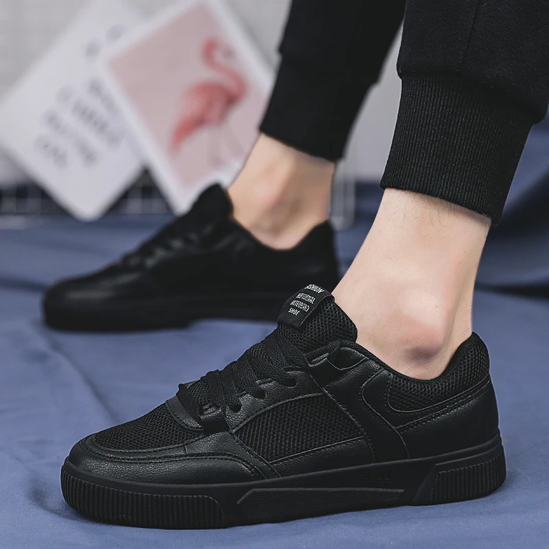 

Casual Flat Men's Shoes 2023 New Shoes for Men Non-slip Wear-resistant Sports Shoes Comfortable Fashion Lace-up Sneakers Men