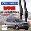 For Hyundai Tucson JM 2004-2009 Car Front Wiper U-Shape Soft Rubber Boneless Wiper HD Silent Durable Car Wiper 24"16" 1