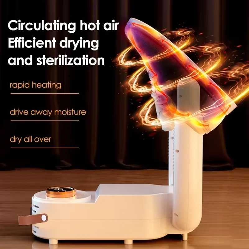 Electric Boot Warmer Machine with Timer Foldable Touch Control 360° Hot Air Circulation Boot Dryer for Snow Rainy Days