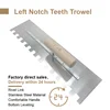Long Trowel 40cm Stainless Steel Blade Wood Handle Good Elasticity Left Square Tooth Multi-Purpose Masonry Trowel For Wall Tile 6