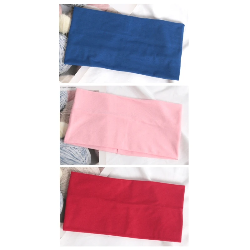 3PCS Elastic Sports Headband Running Solid Color Wide Hair Bands Women Men Yoga Hairband Black Soft Wash Face Makeup Headwrap