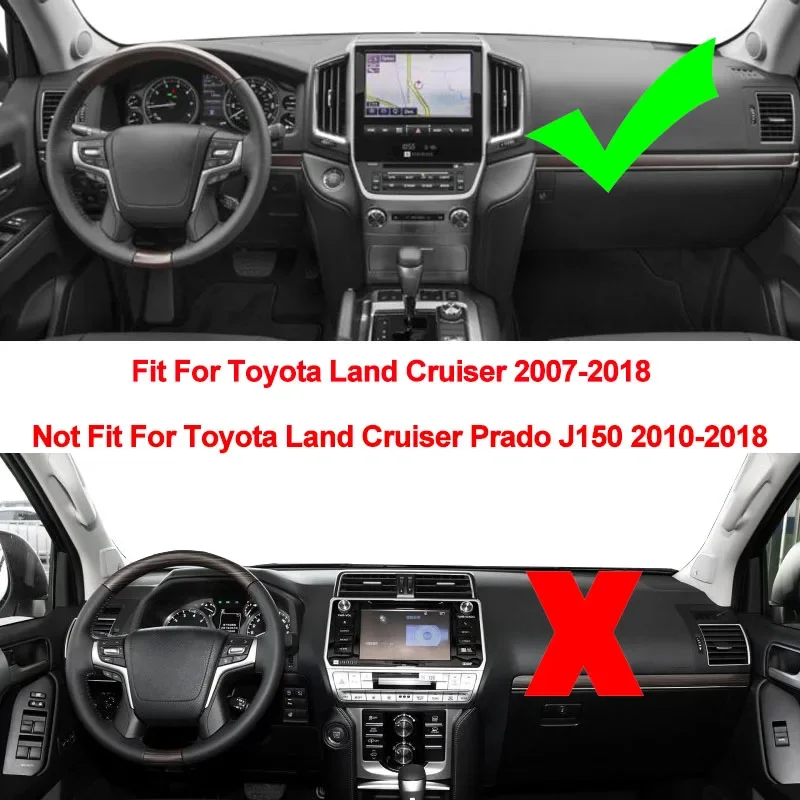 Toyota Land Cruiser J200 용 TAIJS 자동차 대시 보드 커버 2008 2009 2010 2011 2012 - 2014 2015 2016 2017 2018 2019 카펫 Dashmat