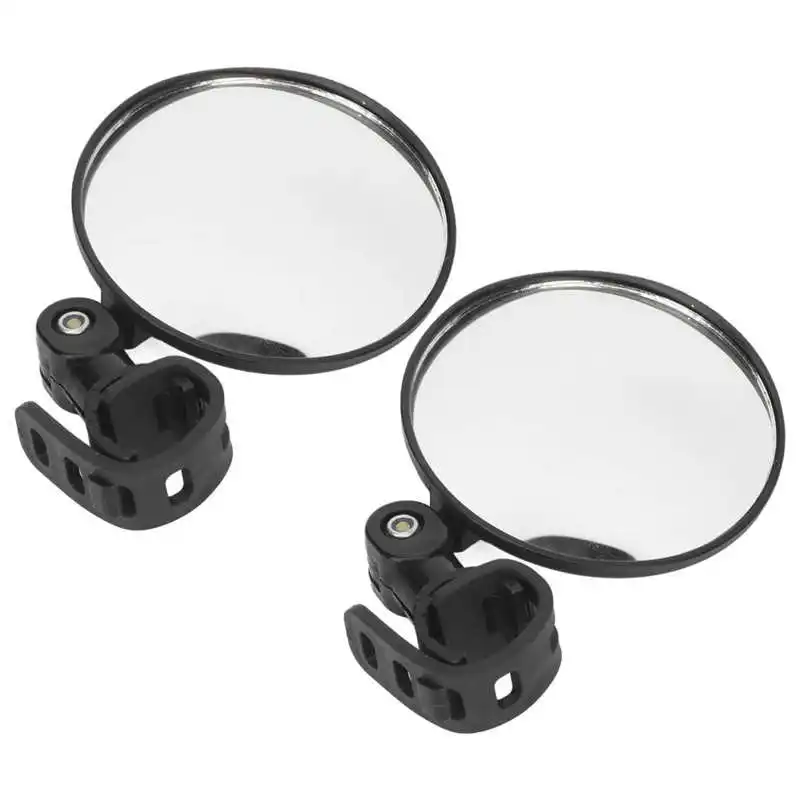 Bike Rear View Mirror 8cm Adjustable Wide Angle Round Scooter Rearview Mirror Universal For Wheelchair Bicycle 2pcs/set