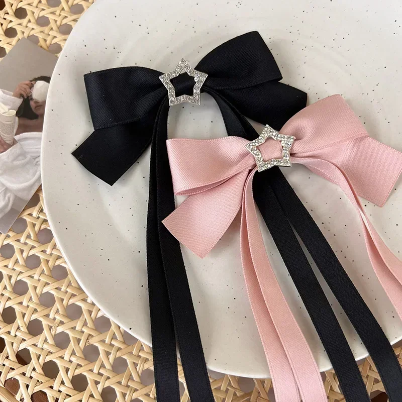 Elegant Pink Bow Hair Clips - Stylish Accessories