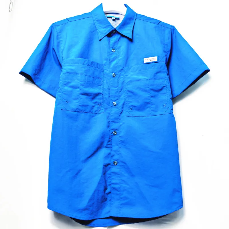 Short Sleeved Shirt Fishing Summer Men's Workwear Outdoor Multi Pocket Sunscreen Waterproof Loose Fitting Casual Short Sleeved Shirt