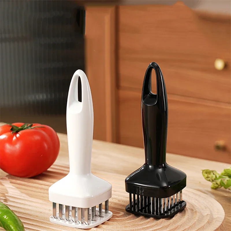 Stainless Steel Meat Needles Meat Hammer Pounders Wooden Handle Profession Tenderizer for Beef Tender Steak Kitchen Tools
