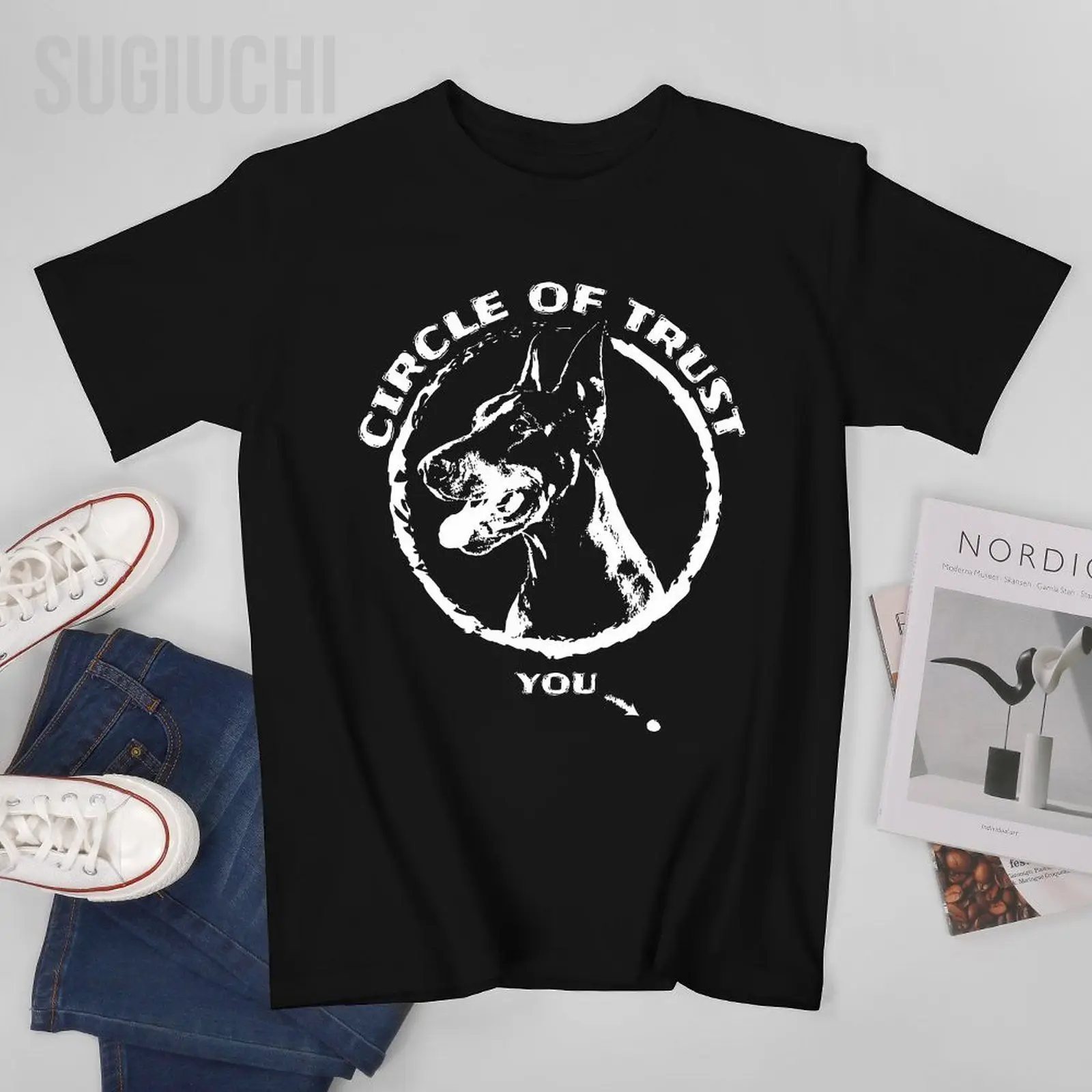 Unisex Uomo Dobermann Dog Breed Tshirt Tees T-Shirt Donna Ragazzi 100% Cotone T-Shirt